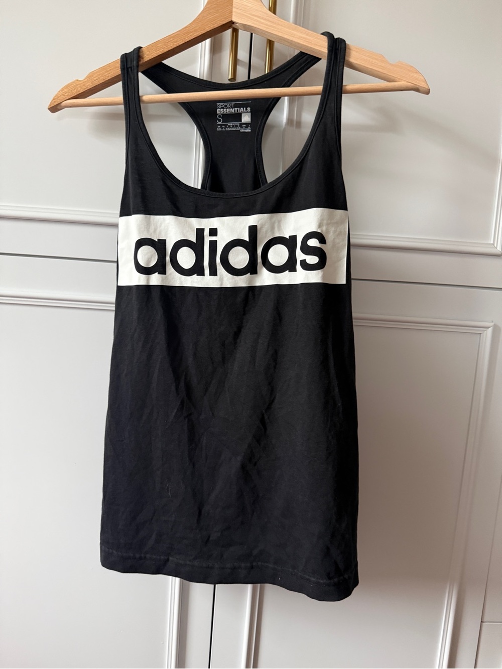 adidas Black and White Logo Racerback Tank